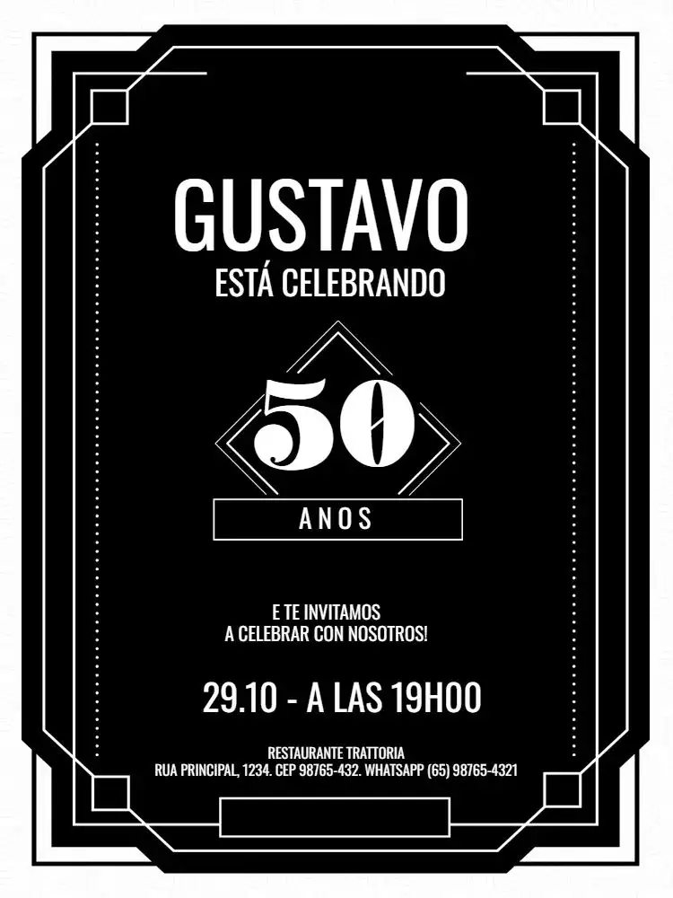 Hombre Adulto Negro Geométrico Blanco