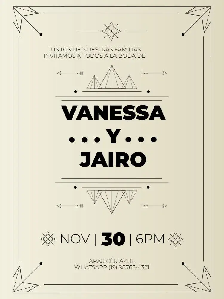 Invitación Boda Hipster / Pareja Minimalista Moderna