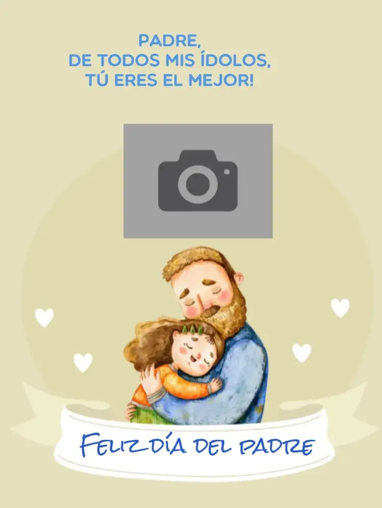 Invitación Tarjeta Día Del Padre Papá E Hija Azul – tema Tarjeta moderno, colorido, divertido, minimalista, infantil