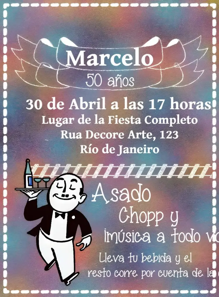 Invitación Boteco Pizarra Cerveza