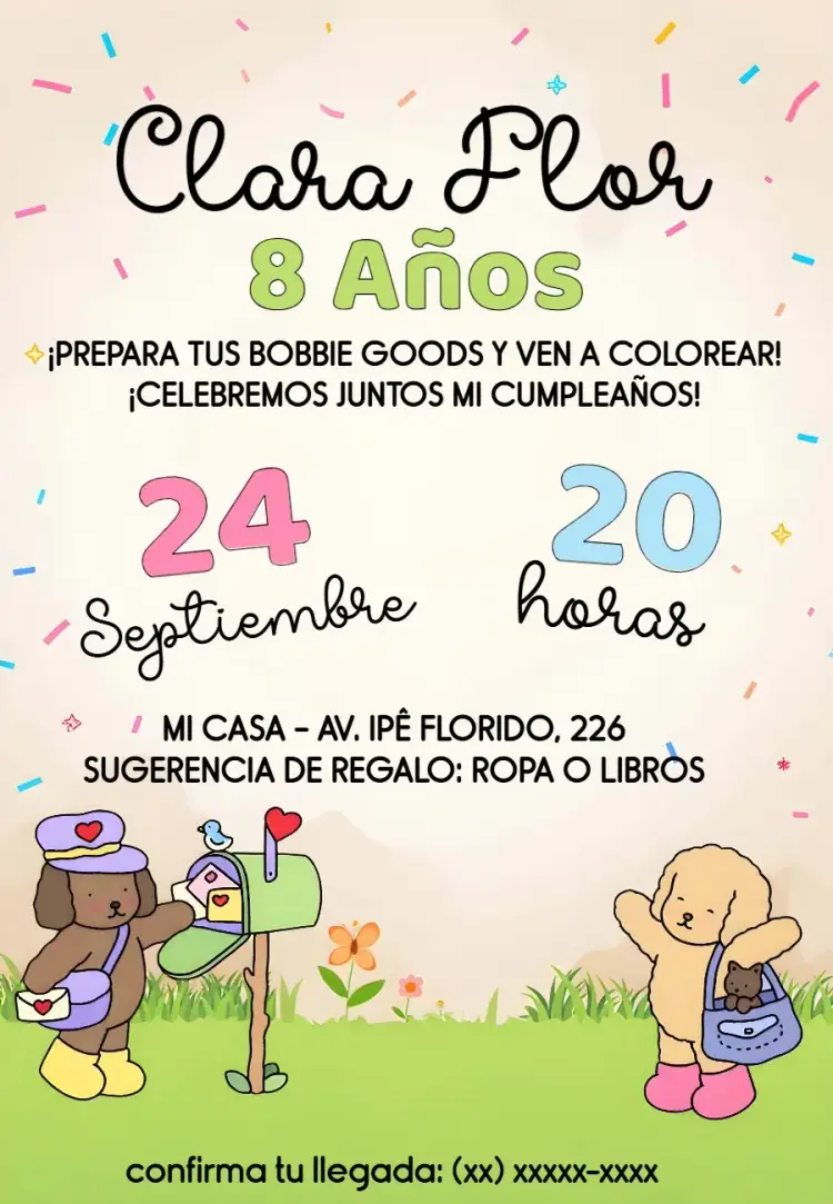 Invitación Bobbie Goods Jardín