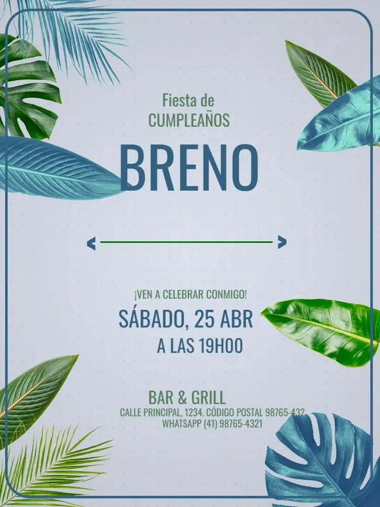 Invitación Hombre Adulto Follaje Claro