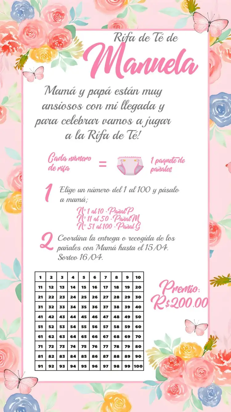 Invitación Té Rifa Jardín De Las Mariposas Delicado – tema Té Rifa floral, delicado, rosa, blanco, jardín, encantado