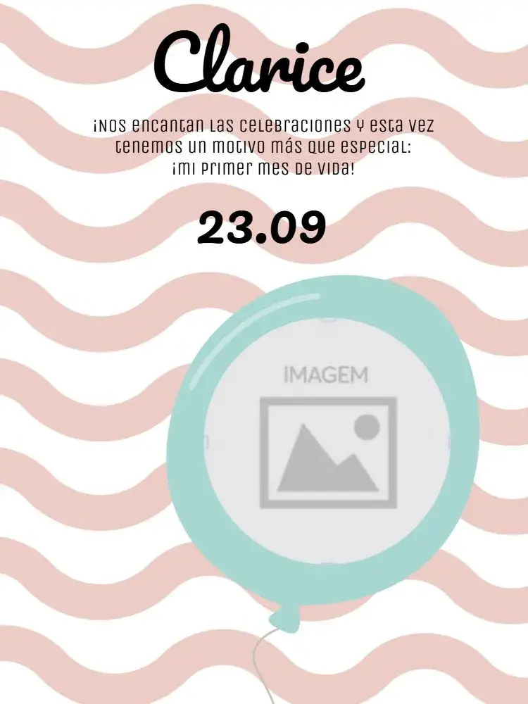Invitación Mesversario de Bebé