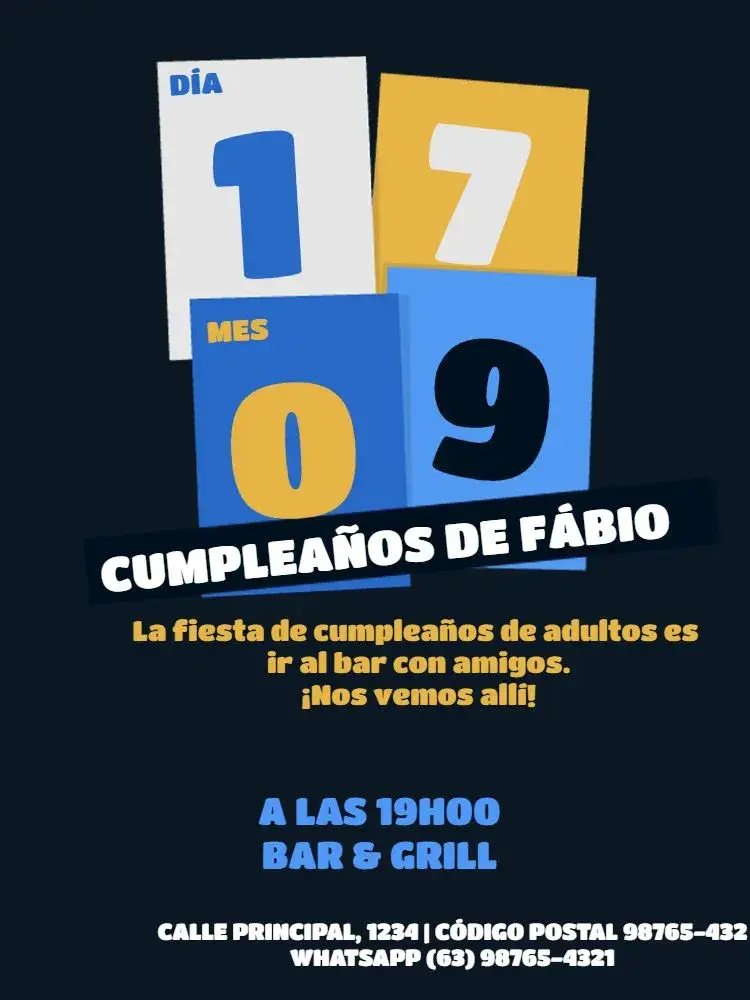Invitación Zueira Azul Divertido