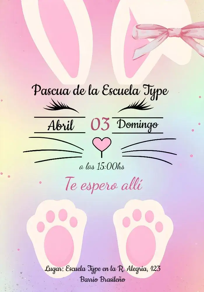 Invitación Pascua Zanahoria – tema Fechas Conmemorativas colorido, divertido, infantil, temático, alegre