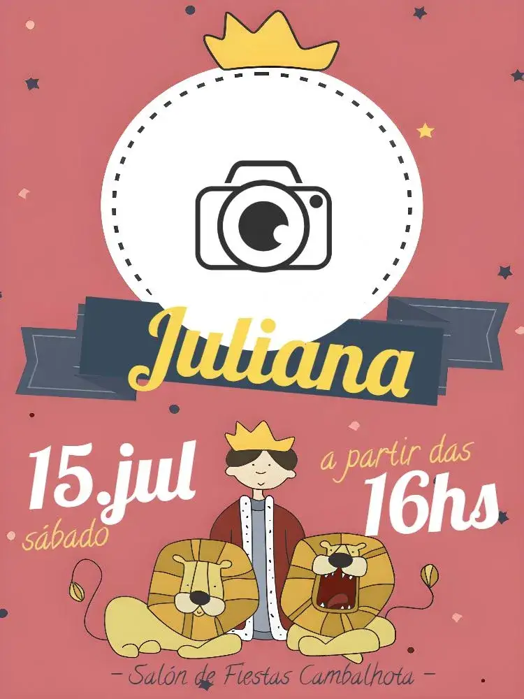 Invitación Daniel En El Foso De Los Leones Con Foto Bíblica – tema Fechas Conmemorativas bíblico, moderno, delicado, rosa, ilustración, inspirador