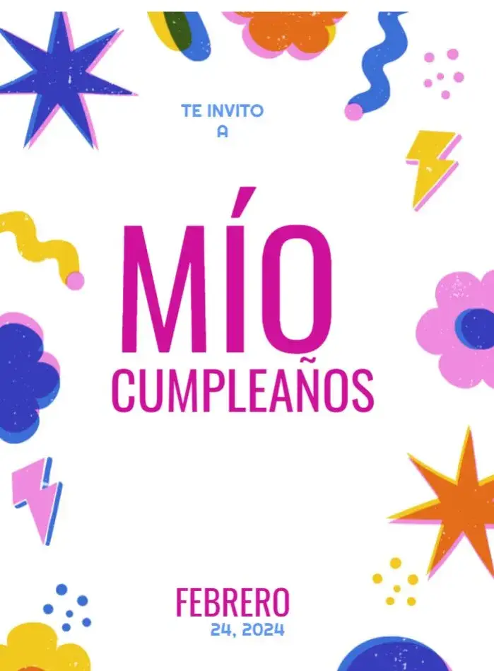 Invitación Estrellas de Neón