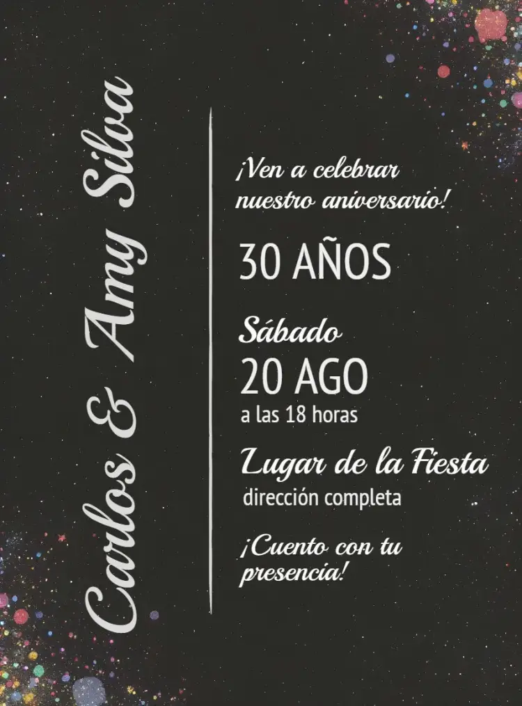 Invitación Boda Elegante en Negro