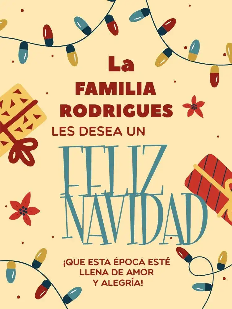 Tarjeta De Navidad Luces Claras