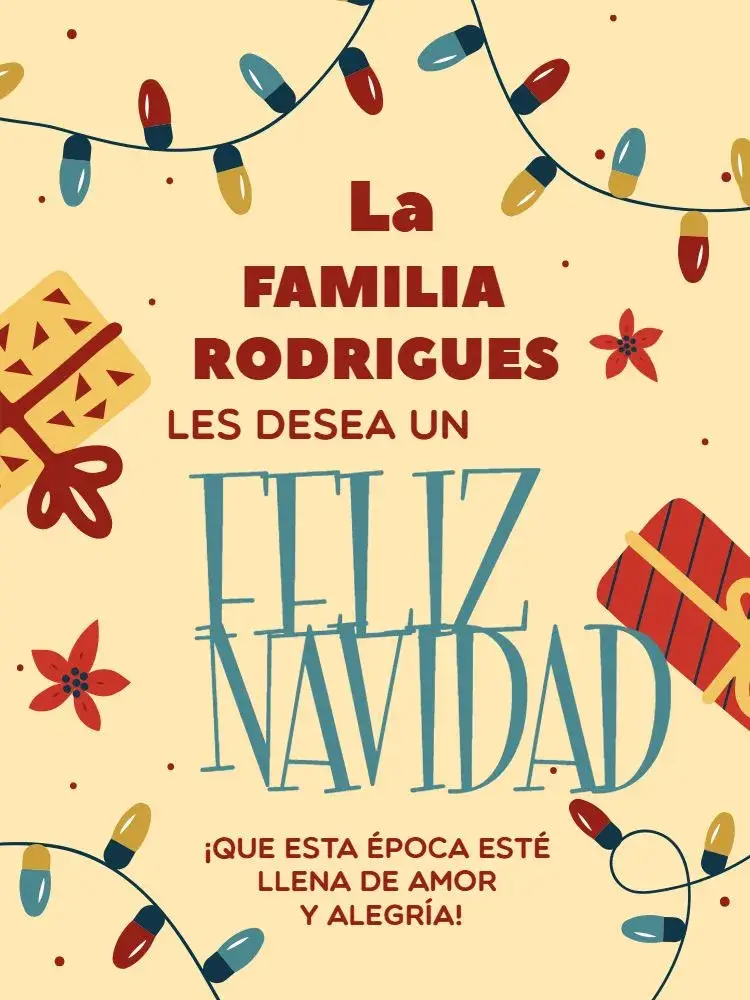 Invitación Tarjeta De Navidad Luces Claras