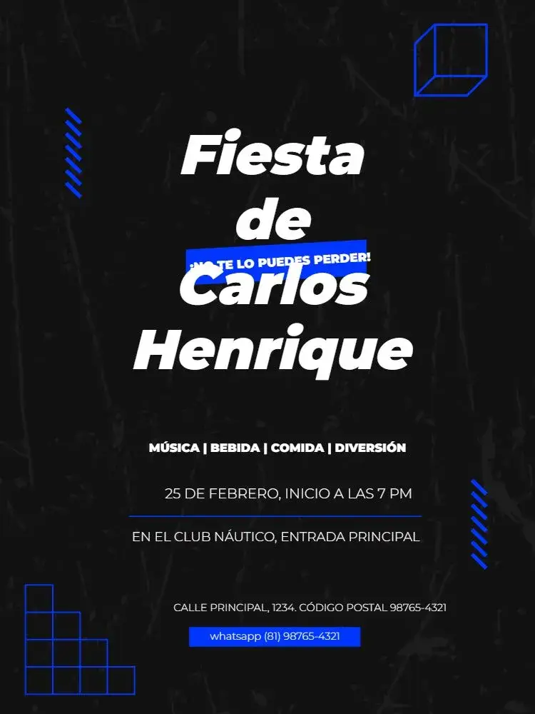 Invitación Para Fiesta Moderno Masculino Encuentro