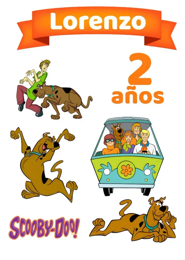 Invitación Topo De Pastel de Scooby Doo