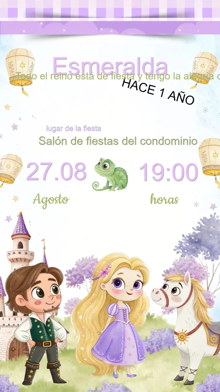 Invitación Cumpleaños Enredados Rapunzel