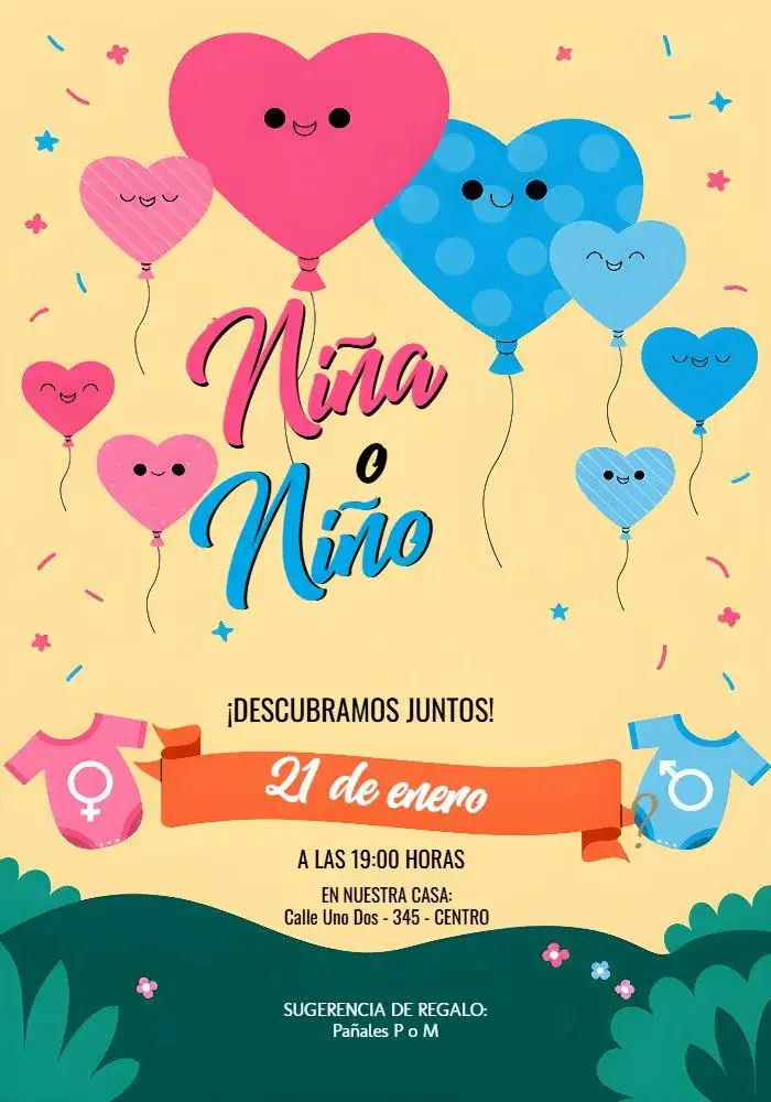 Invitación Baby Shower Blanco de Revelación – tema Revelación Bebé blanco, delicado, infantil, osos de peluche, elegante, alegre