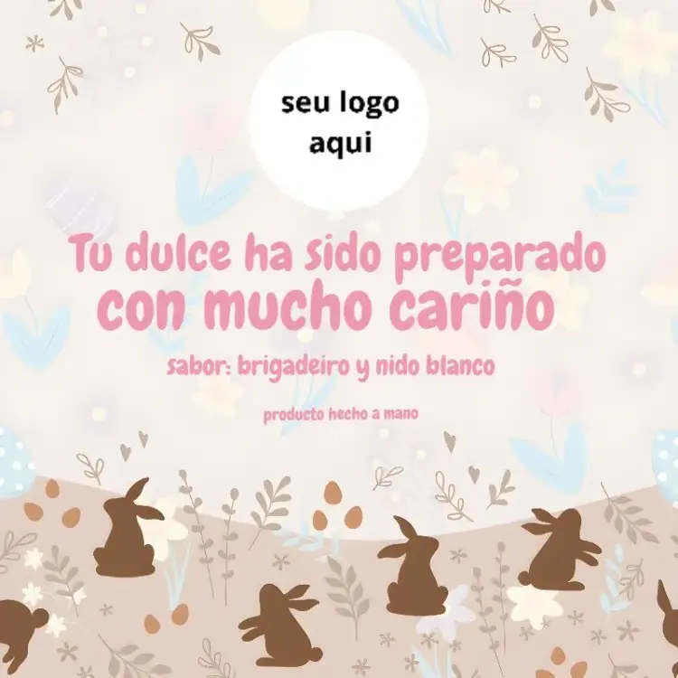 Invitación Etiqueta Para Huevo de Pascua Gris – tema Fechas Conmemorativas minimalista, moderno, floral, pastel, infantil, temático