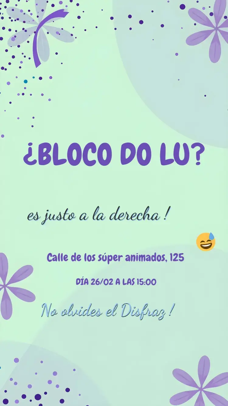 Invitación Bloco Carnaval Emoji editable y personalizable