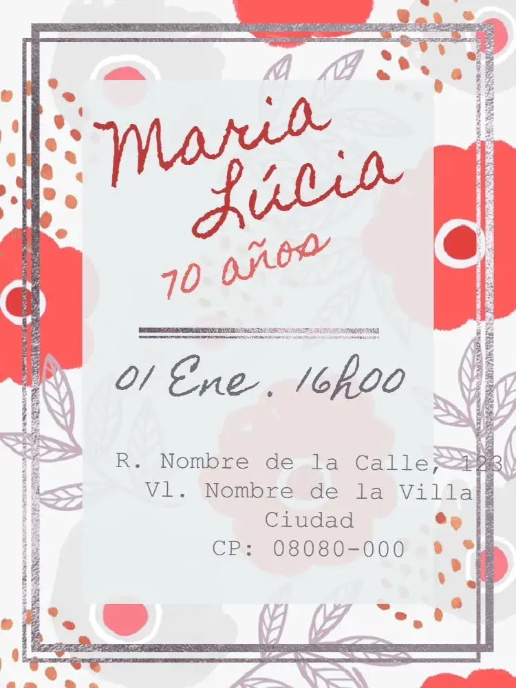 Invitación Virtual 70 Años - Flores Clásico