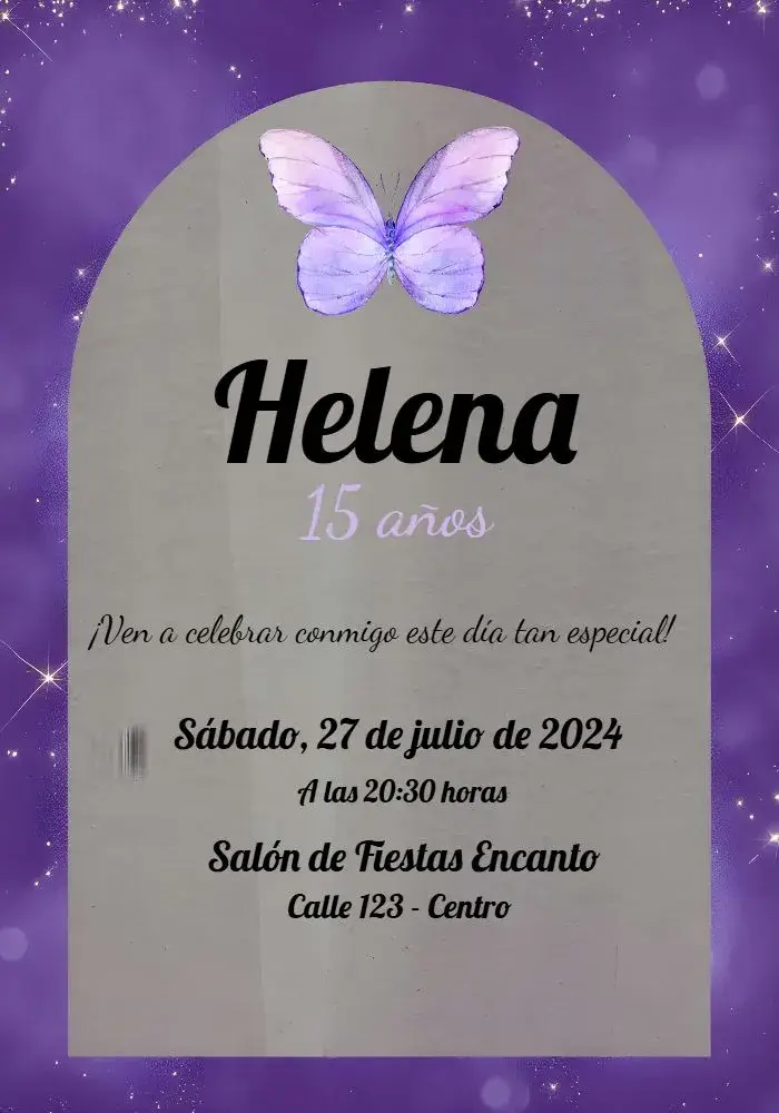 Invitación 15 Años Mariposa de Lujo
