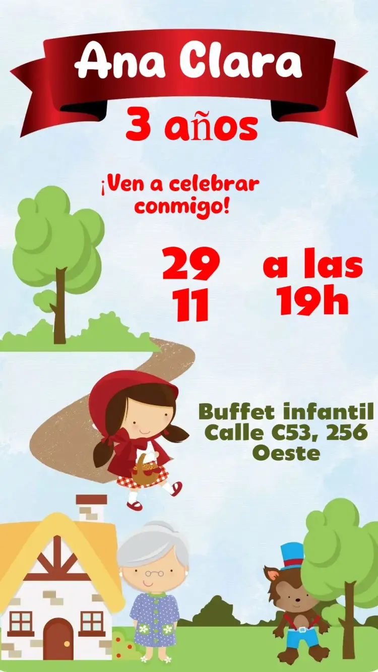 Invitación Caperucita Roja