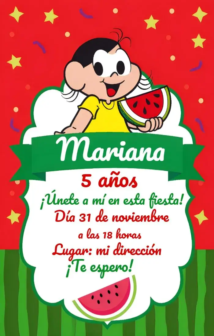 Invitación Magali Amarillo editable y personalizable