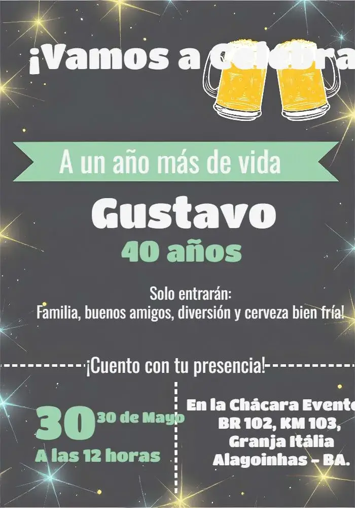 Invitación Bar de adultos