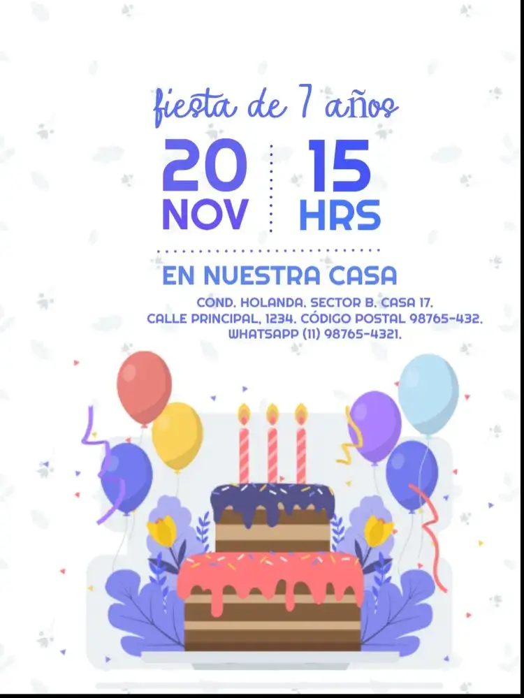 Invitación 7 Años Bandera