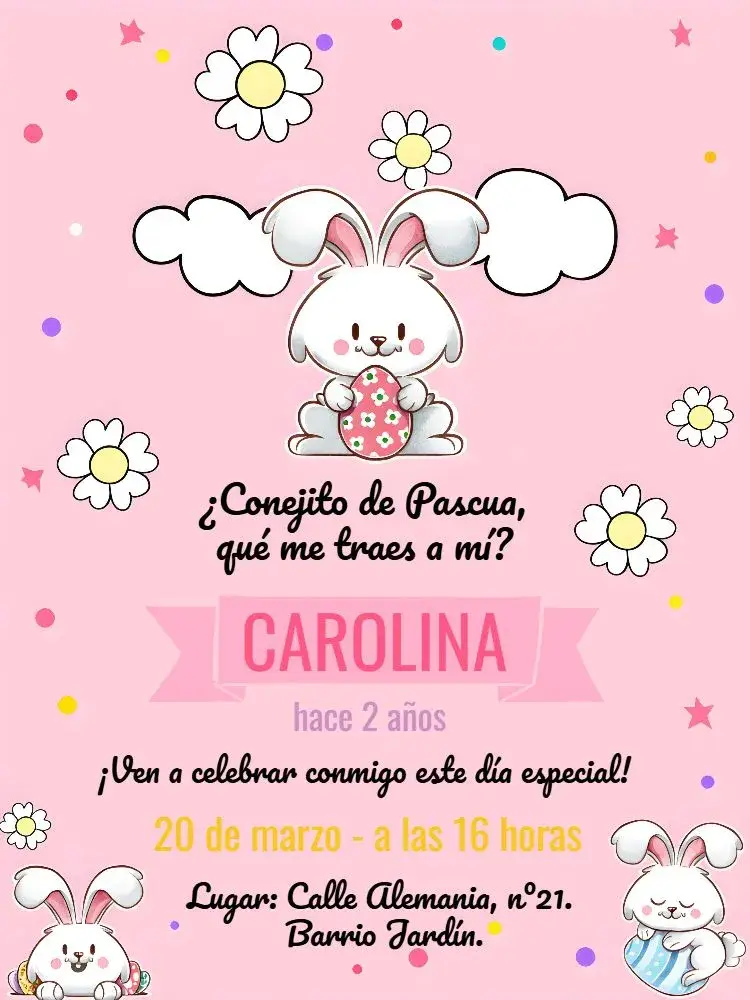 Invitación Pascua Zanahoria