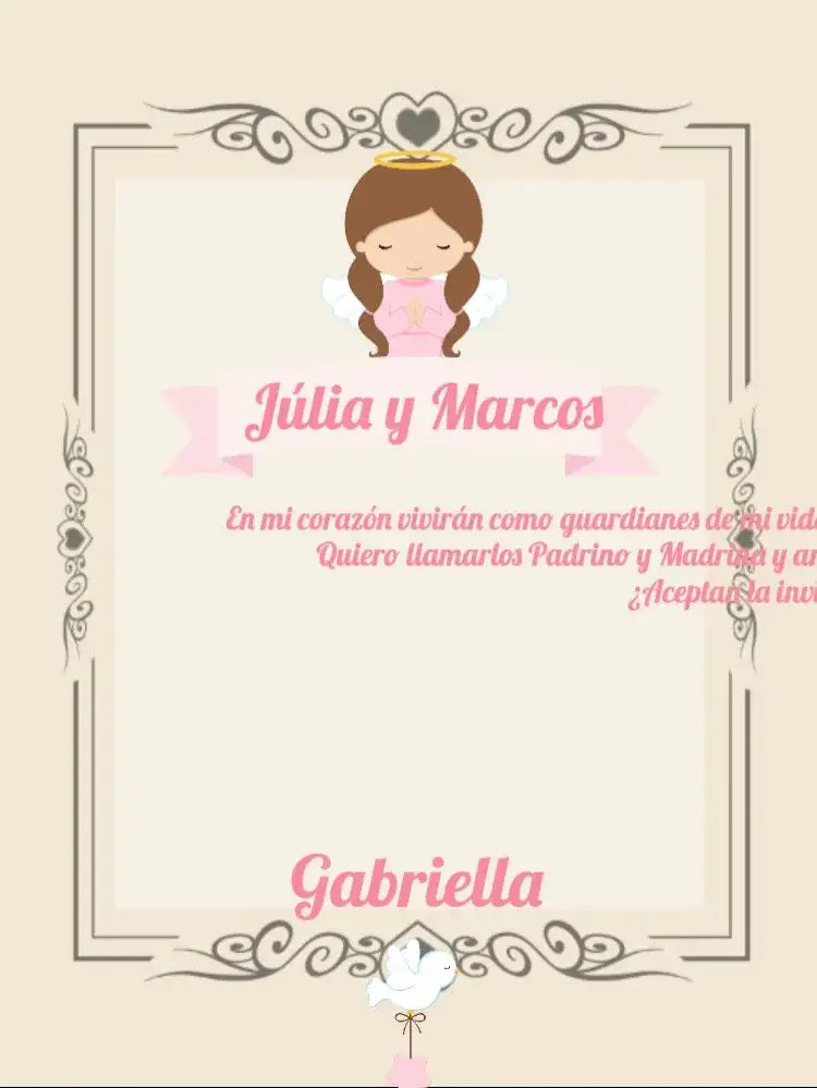 Padrinos Bautismo Niña Angelito Padrino Bautizo