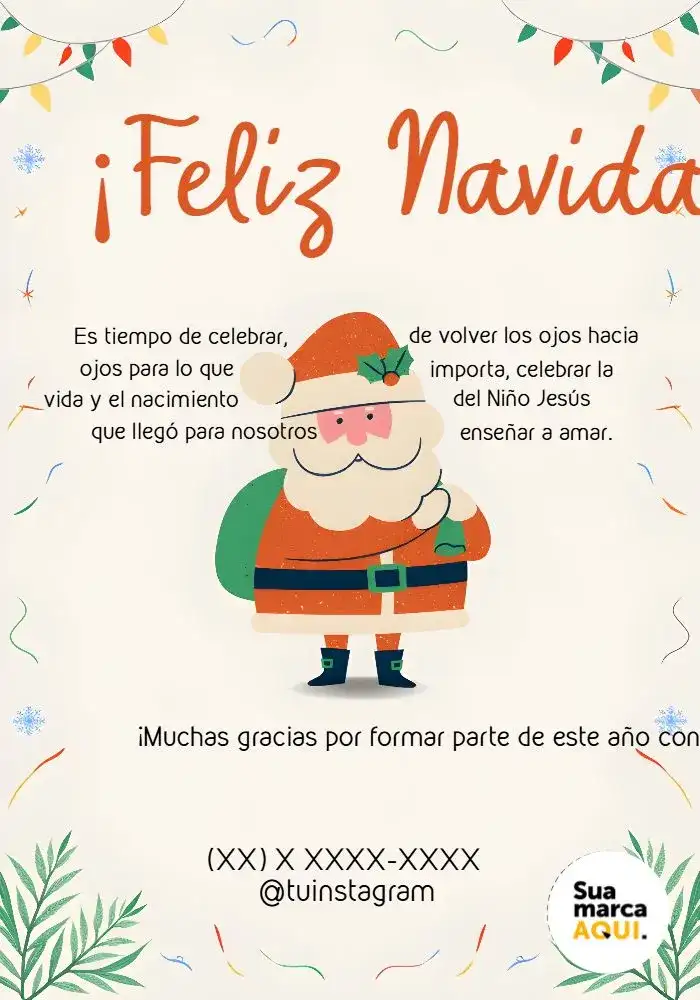 Tarjeta De Agradecimiento Navideña Roja