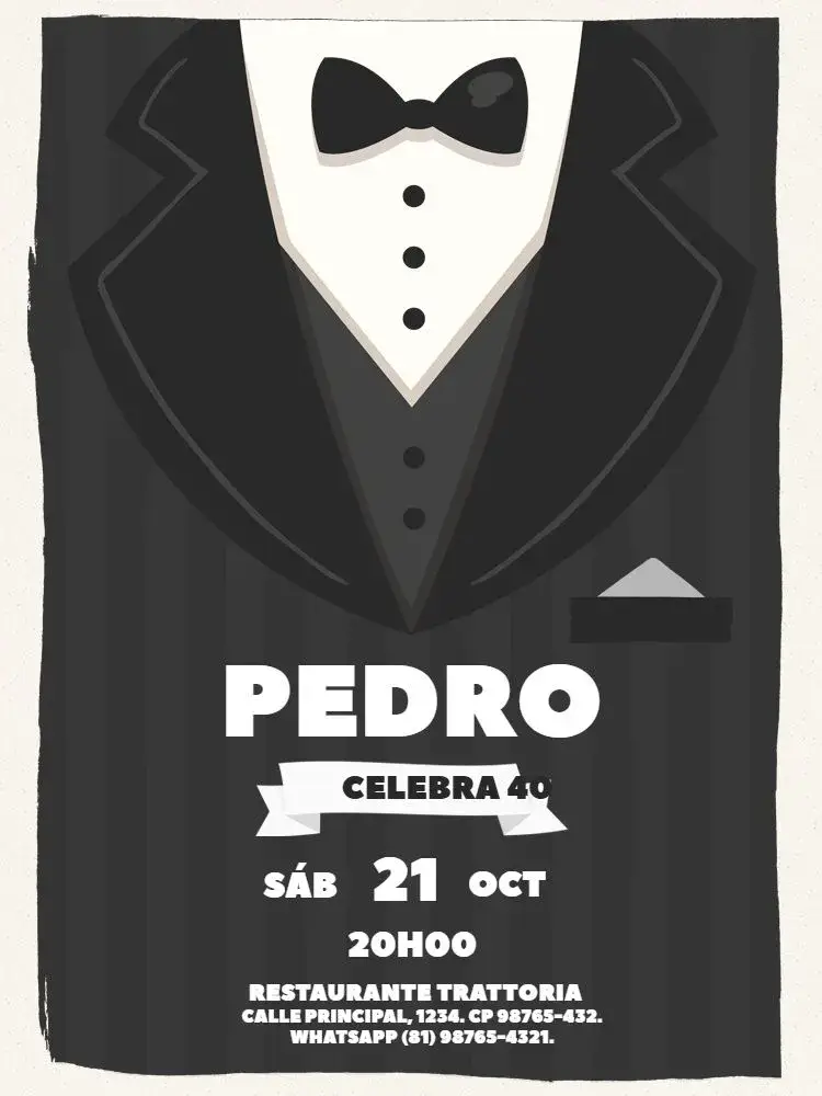 Invitación Fiesta Masculina