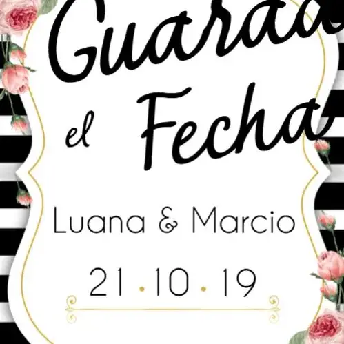 Invitación Save The Date Rayado Con Flores Moderno