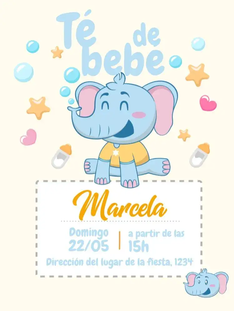 Baby Shower Elefantito Azul Pañales