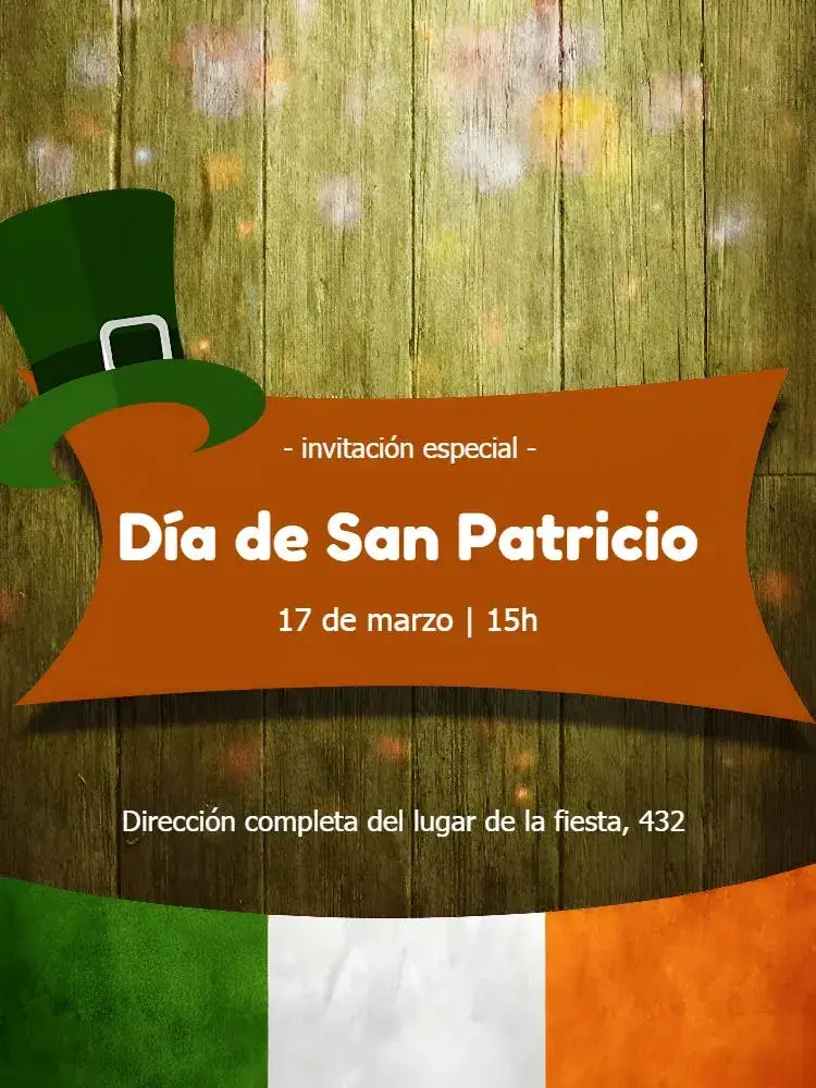 Invitación Día De San Patricio Day – tema Fechas Conmemorativas verde, irlandés, festivo, divertido, vibrante