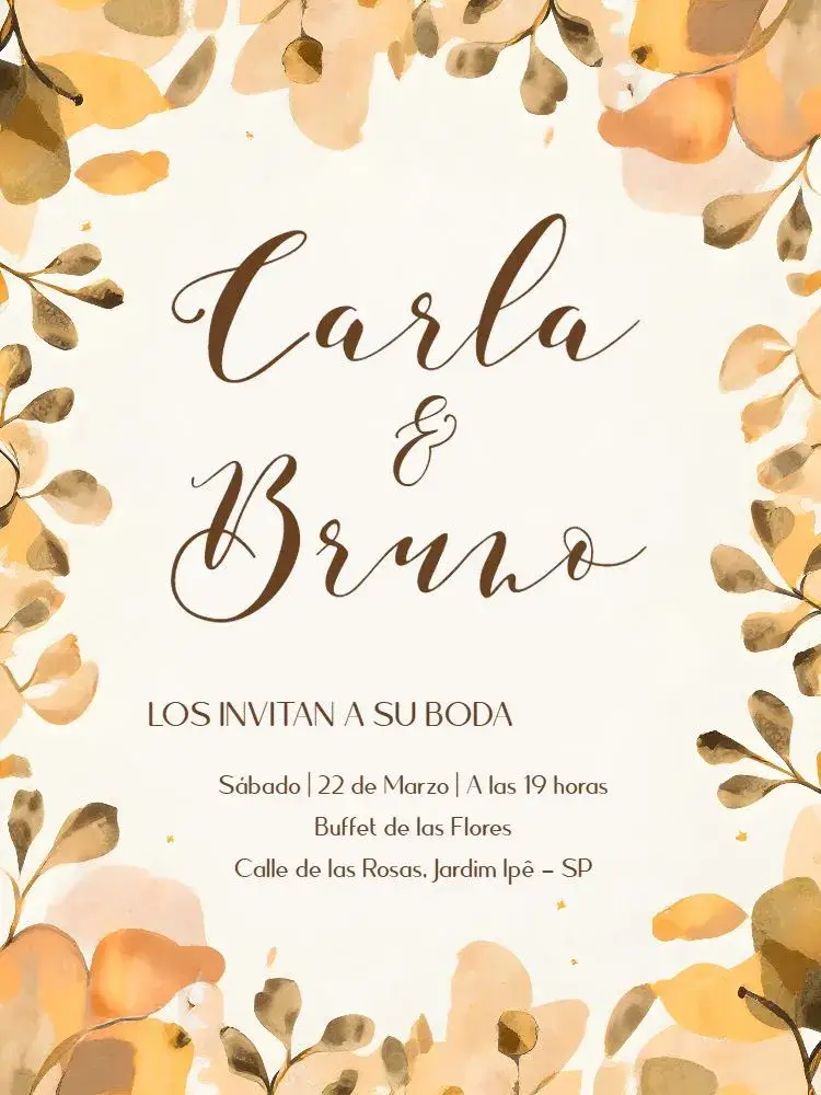 Invitación Boda Floral Blanca