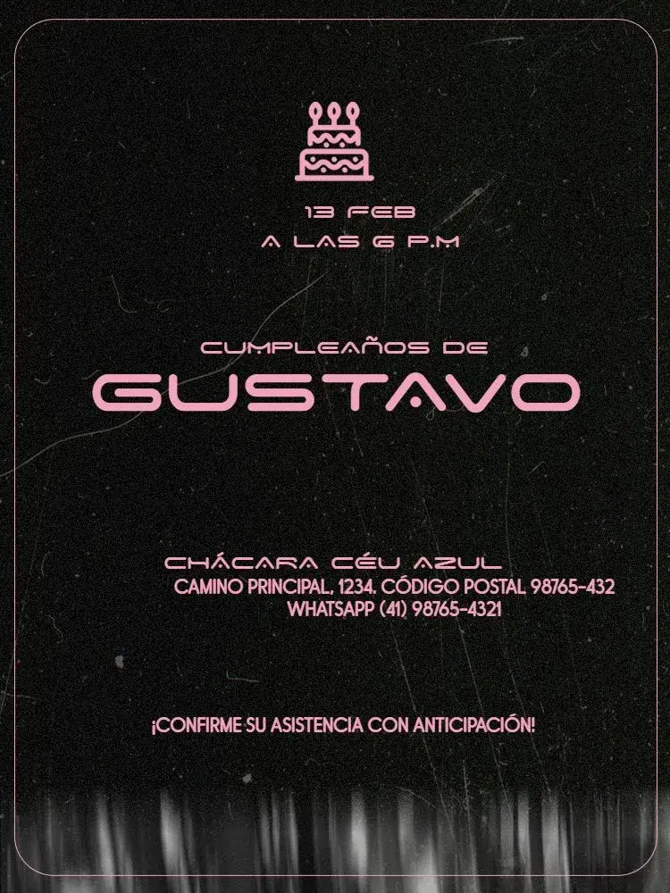 Invitación Hombre Adulto Moderno Negro Oscuro