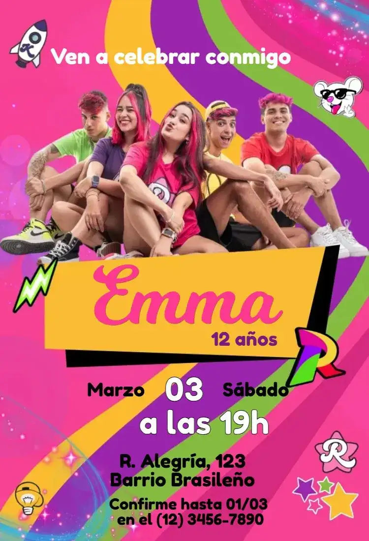 Invitación Dos Rosas Emily Vick Ondas