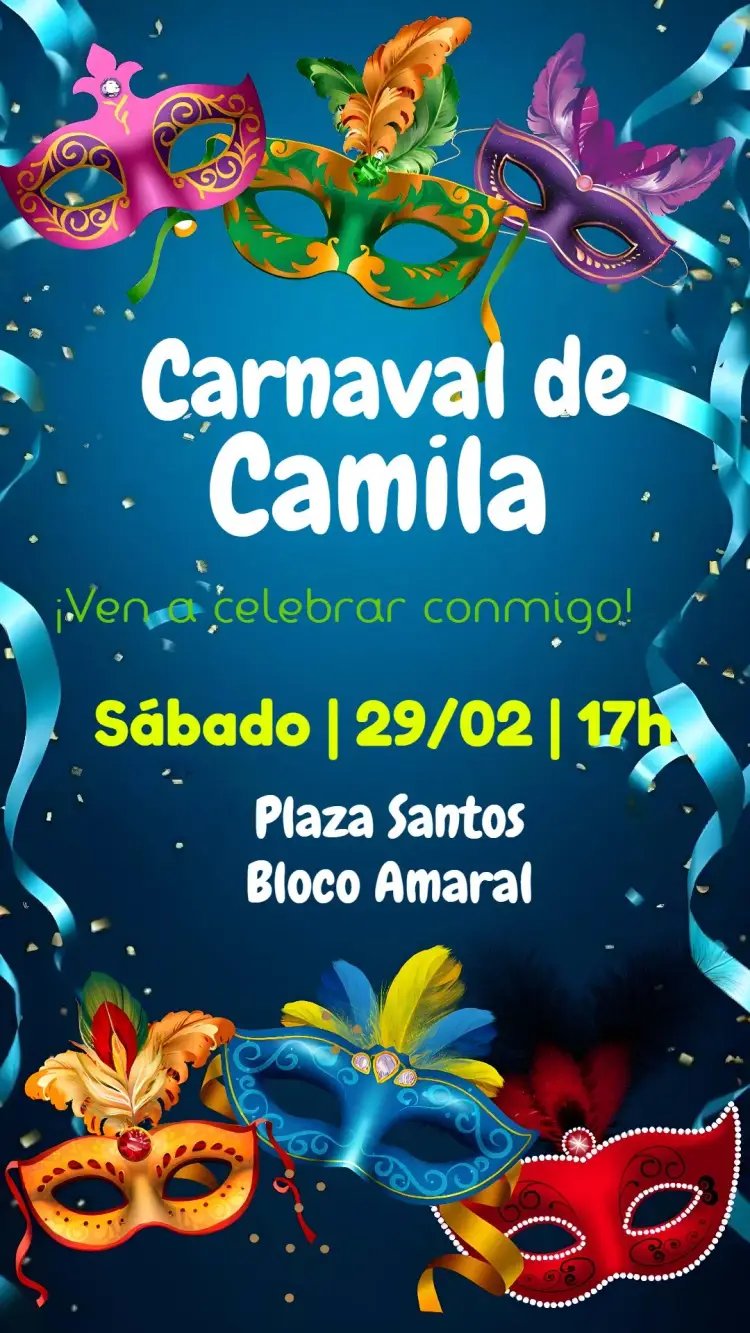 Invitación Fiesta De Carnaval Colorido