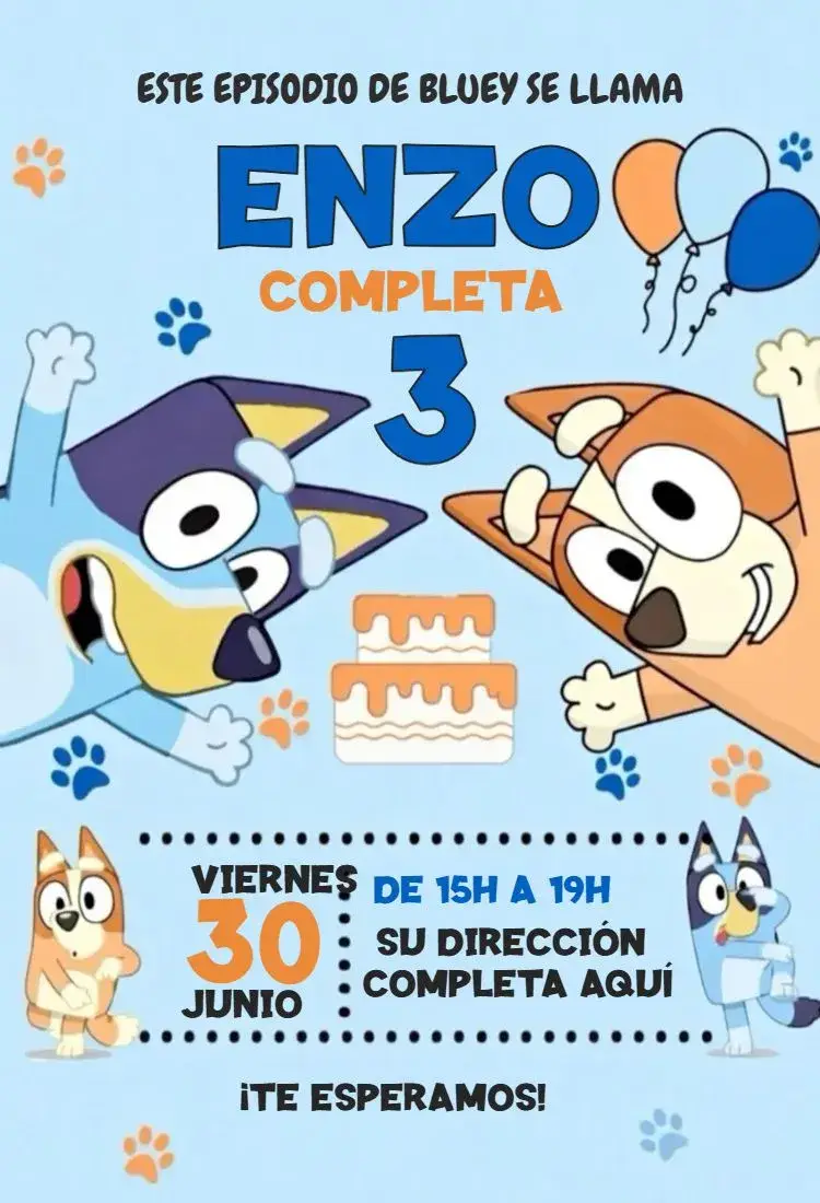Invitación Bluey niño 1