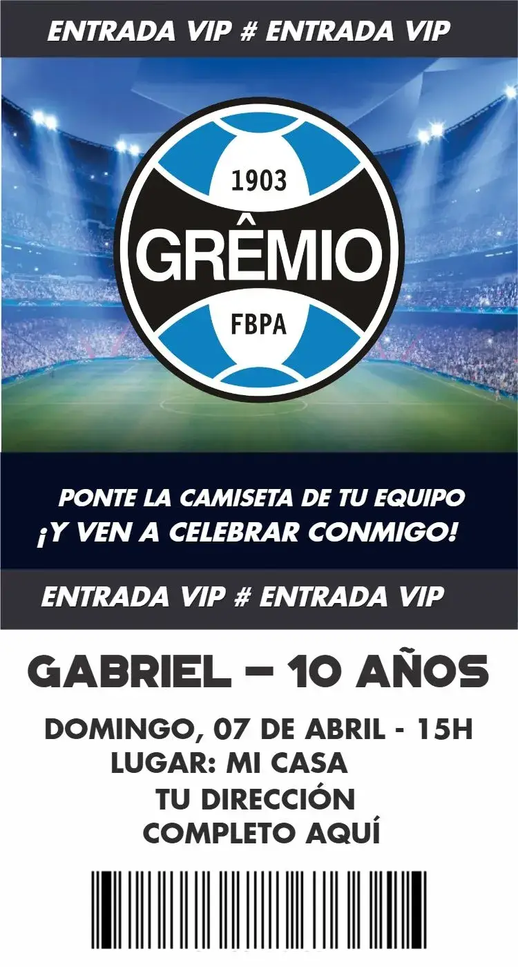 Invitación Entrada Grêmio
