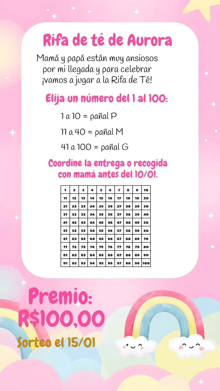 Invitación Baby Shower Raffle / Rainbow Diaper Raffle