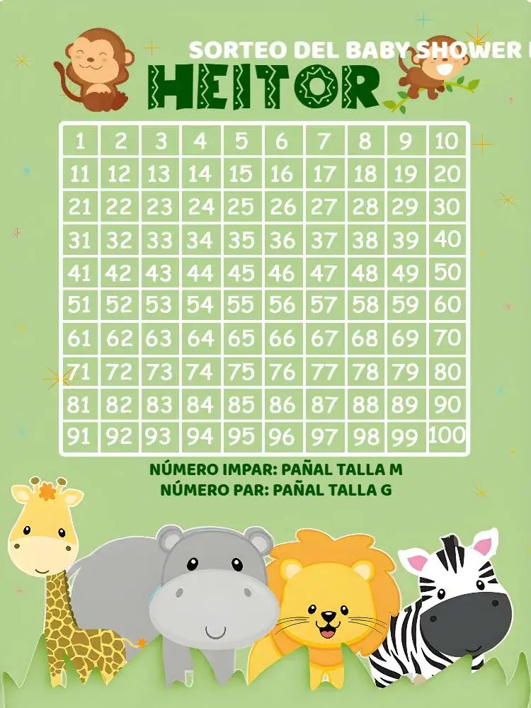 Invitación Té Rifa Safari Cebra