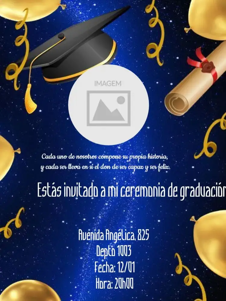 Invitación Graduación con Confirmación de Asistencia para Editar Personalizado – tema Graduación negro, dorado, elegante, moderno, minimalista