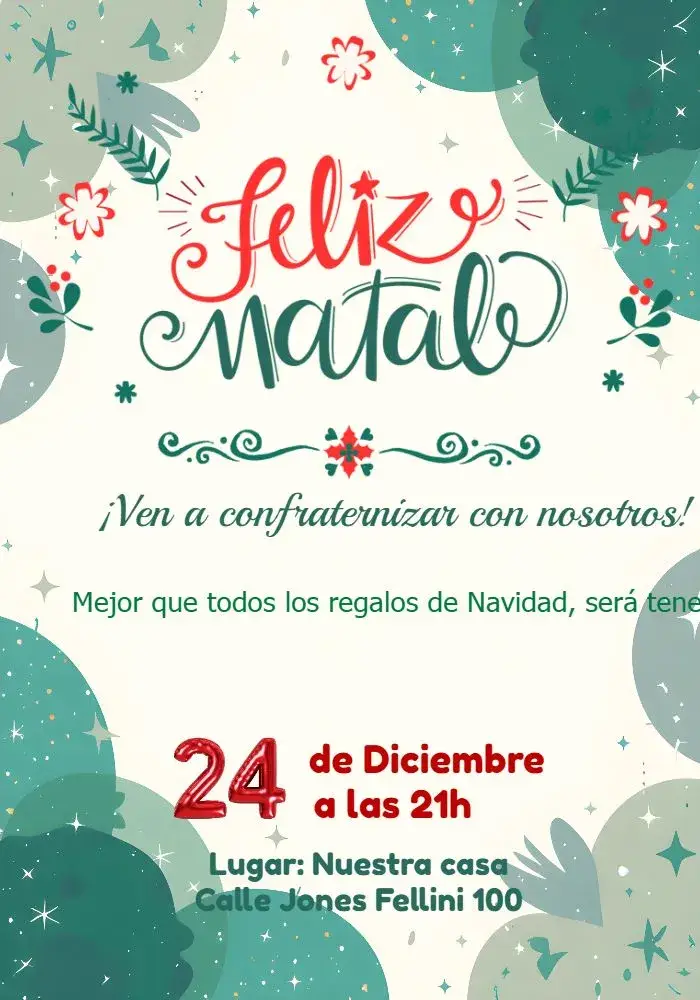 Invitación Fiesta De Navidad Christmas