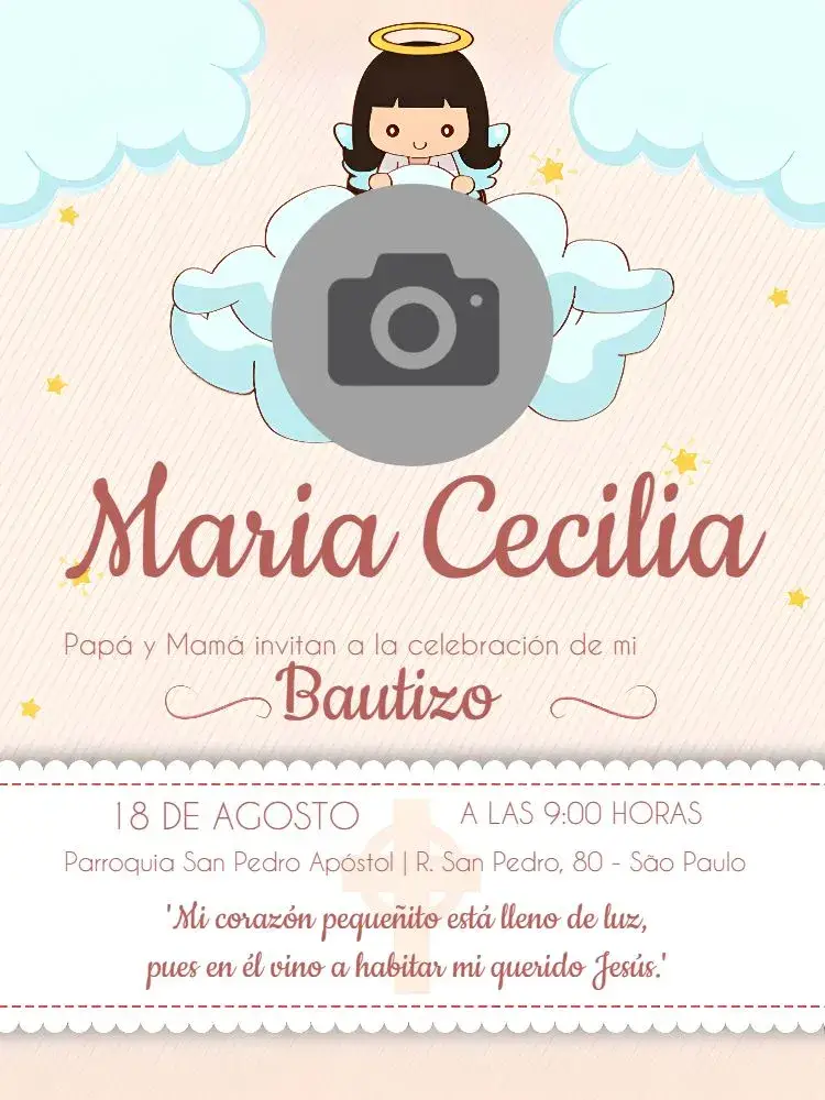 Invitación Bautizo Con Foto Iglesia