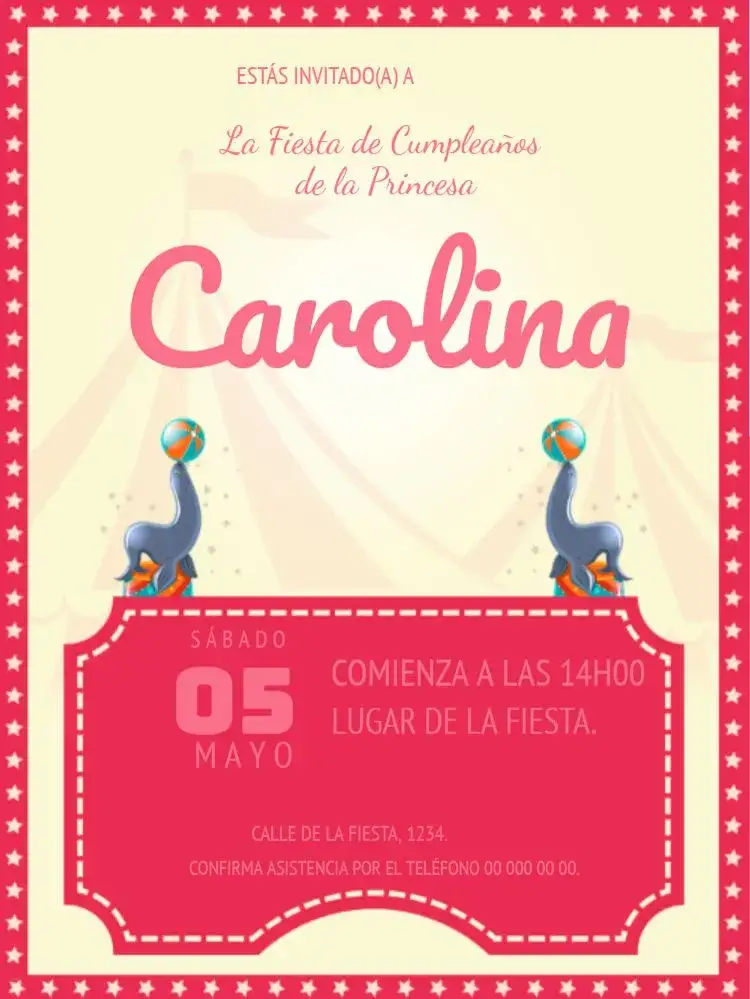 Invitación Celebración de Princesas – tema Cumpleaños Infantil rosa, delicado, princesa, corona, infantil, mágico