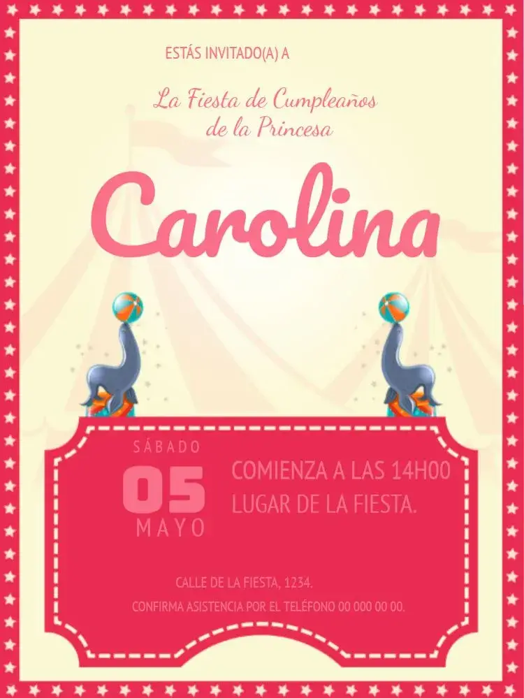Invitación Celebración de Princesas