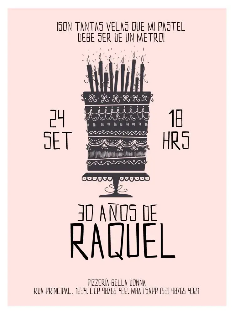 Invitación 30 Años Divertido Rosa Adulto