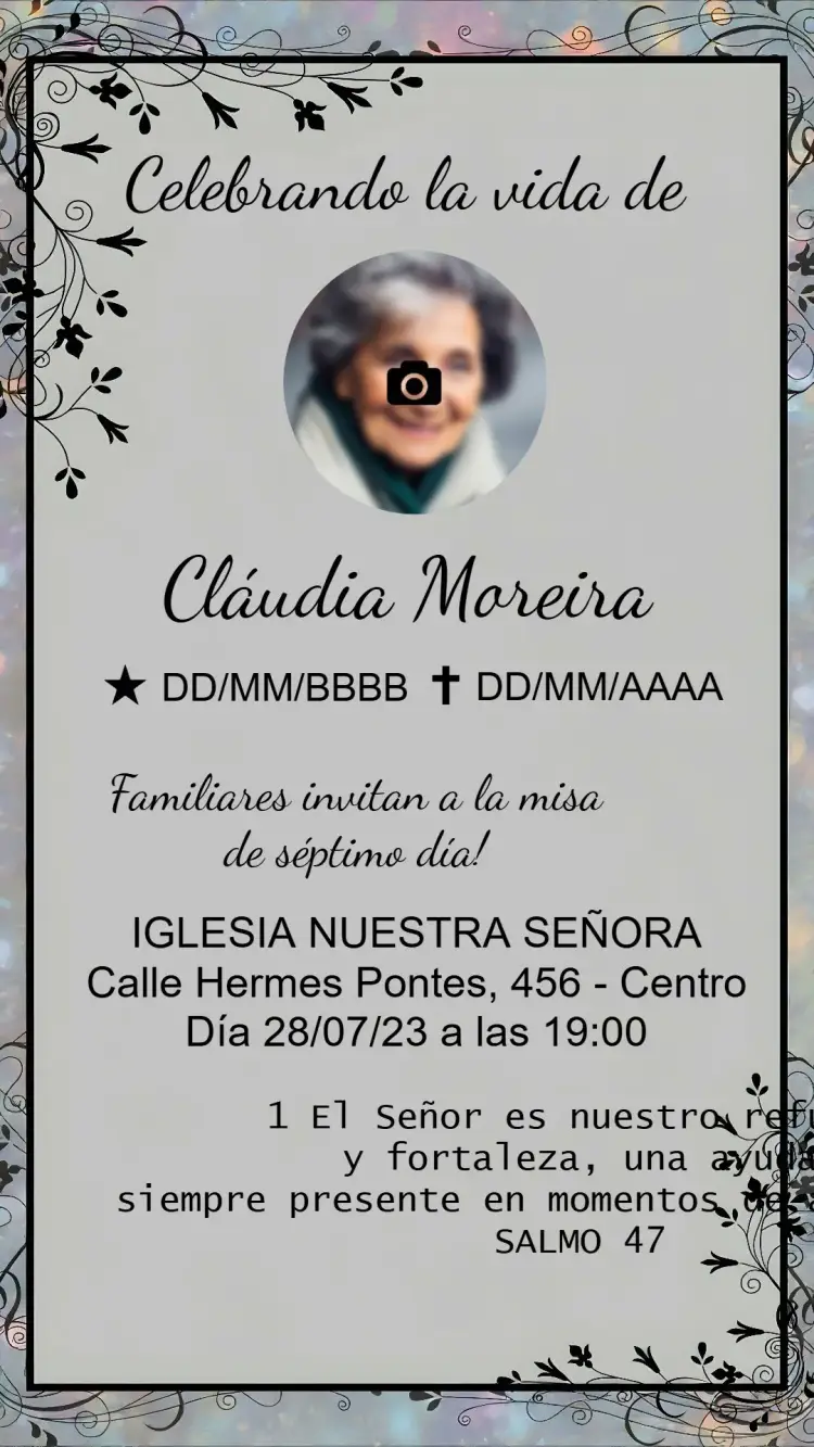 Invitación Misa De Séptimo Día Flores