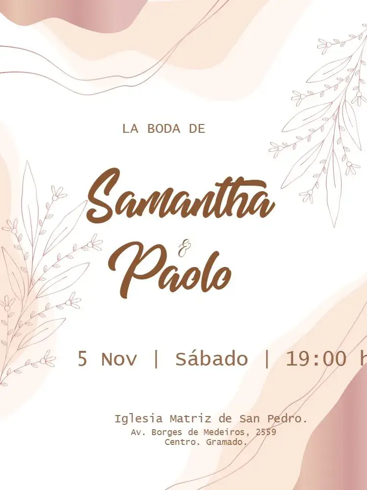 Invitación Boda Rose Gold Rosa